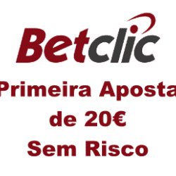 Primeira aposta de €20 sem risco.